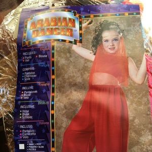 NWT Halloween Costume - Red Arabian Dancer 10-12